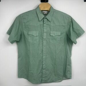Wrangler Wrancher Men's 2XT Green Geometric Pearl Snap Western Shirt